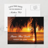 Strand Save the Date Destination Wedding Kaart (Voorkant / Achterkant)