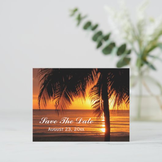 Strand Save the Date Destination Wedding Kaart (Staand voorkant)
