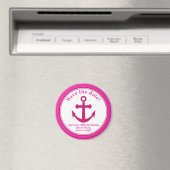 Strand Save the Date Magnet Roze Anker Verjaardag (Insitu (Vaatwasser))
