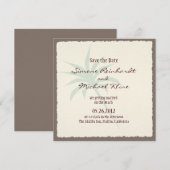 Strand Save the Date met Palmboom (Voorkant / Achterkant)