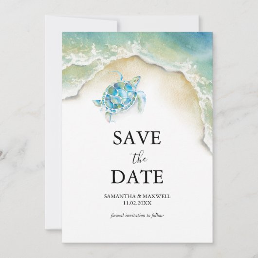 Strand Save The Dates voor Huwelijken (Voorkant)