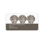 Strand scallop shell retouradres etiket (Voorkant)