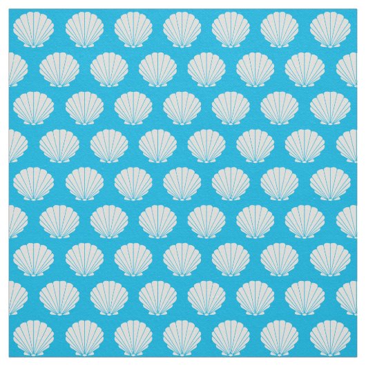 Strand Scallop Shells Patroon Fabric Stof (Swatch)