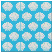 Strand Scallop Shells Patroon Fabric Stof (Close Up)