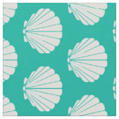 Strand Scallop Shells Patroon Fabric Stof (Close Up)