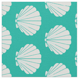 Strand Scallop Shells Patroon Fabric Stof