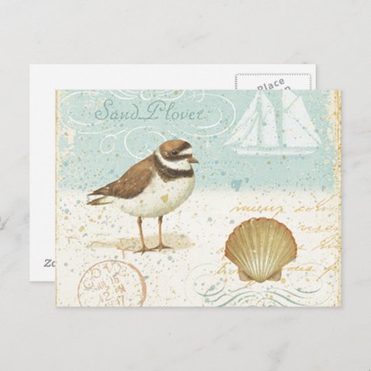 strand scène briefkaart (Voorkant / Achterkant)