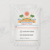 Strand Scène Bruiloft RSVP Kaarten (Voorkant / Achterkant)