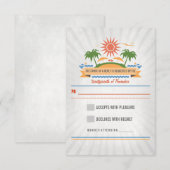 Strand Scène Bruiloft RSVP Kaarten Kaartje (Voorkant / Achterkant)