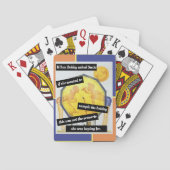  strand scene, koppel achter de paraplu, grappig pokerkaarten (Achterkant)