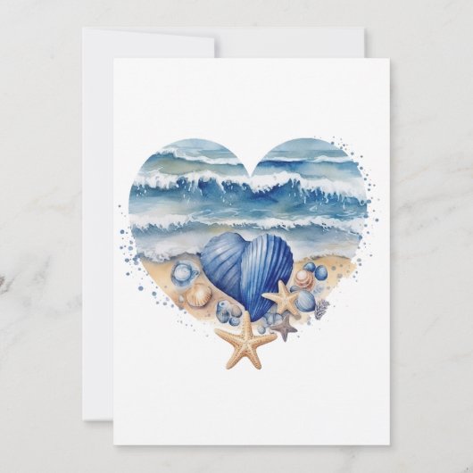 Strand Scène Starfish Verlovingsfeest Kaart (Achterkant)