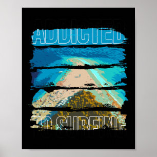 Strand Scène - Surfverslaafde Mannen Vrouwen Poster
