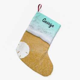 Strand Scene Zand Dollar Dubbele Kerststok Kleine Kerstsok