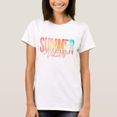 Strand Scene Zomer Block Tekst T-shirt (Voorkant)