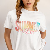 Strand Scene Zomer Block Tekst T-shirt