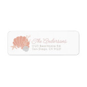 Strand Schat Schelp Roze Meisje Baby Shower Etiket (Voorkant)