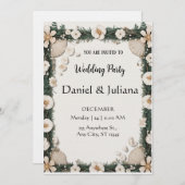 Strand Schelp & Bloemen Lijst Verlovingsuitnodigin Kaart (Voorkant / Achterkant)