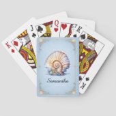Strand schelp bruid stam geschenken kust vakantieb pokerkaarten (Achterkant)