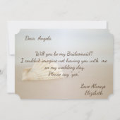 Strand Schelp Bruidsmeisje Kaart (Achterkant)