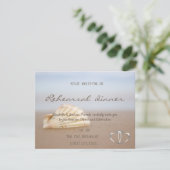 Strand Schelp, Harten  Proefbruiloftdiner Kaart (Staand voorkant)