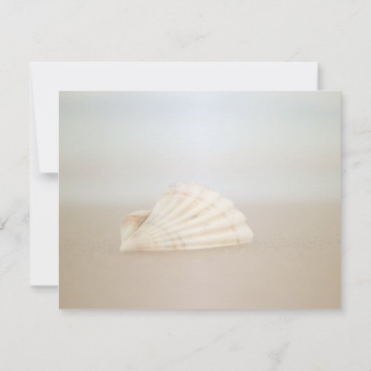 Strand Schelp, Harten Trouw Rehearsal Diner Kaart (Achterkant)