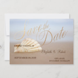 Strand Schelp, Hartjes Bewaar de Datum Save The Date