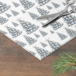Strand Schelp Kerstboom Patroon Tissuepapier