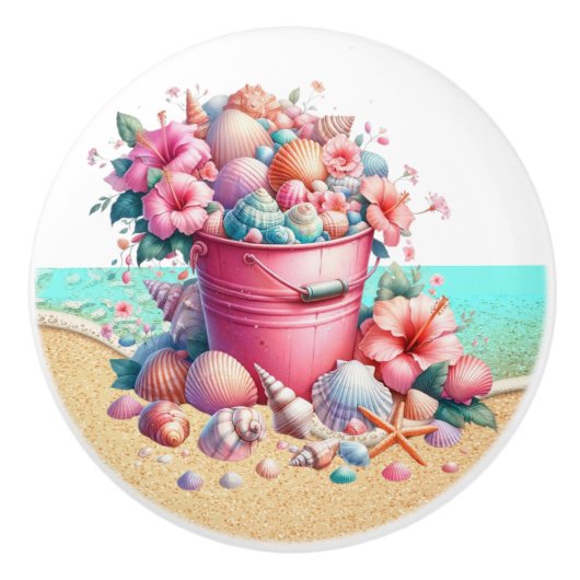Strand Schelp Ladenknoppen - SRF Keramische Knop (Voorkant)