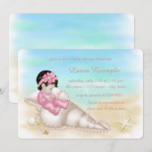 Strand Schelp Meisje Baby Shower Kaart (Voorkant / Achterkant)