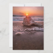 Strand Schelp Oceaan Zonsondergang, Licht  Bewaar  Save The Date (Achterkant)