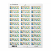 Strand schelp retouradreslabel etiket (Full Sheet)