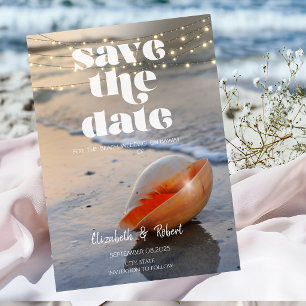 Strand Schelp Snoer Lichtjes Save The Date