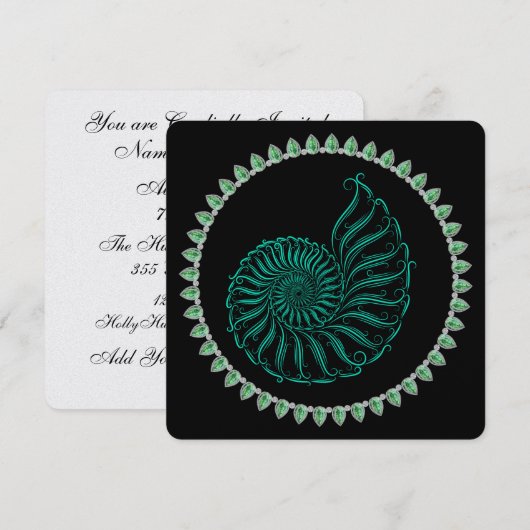 Strand Schelp Uitnodiging - SRF (Voorkant / Achterkant)