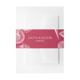Strand Schelp Viva Magenta Aangepaste Naam Trouwen Uitnodigingen Wikkel