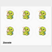 Strand Schelp Vondst Ronde Sticker (Vel)