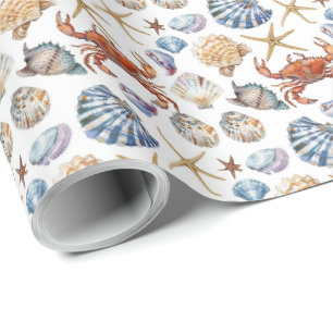 Strand Schelp Zeester Krab Cadeaupapier