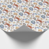 Strand Schelp Zeester Krab Cadeaupapier (Hoek)