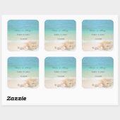 Strand Schelpen Bruiloft Vierkante Sticker (Vel)