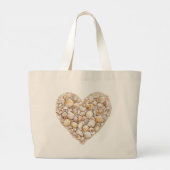 Strand Schelpen Hart Grote Tote Bag (Achterkant)