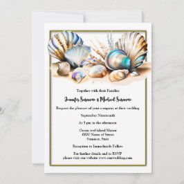 Strand schelpen iriserende elegante nautische them kaart