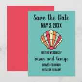 Strand Schelpen Nautilus  Bewaar de datum uitnodig Save The Date (Voorkant / Achterkant)