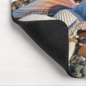 strand, schelpen, oceaan muismat (Hoek)