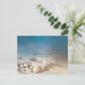 Strand Schelpen & Parel Sieraden Elegante Bewaar d Aankondigingskaart (Staand voorkant)