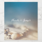 Strand Schelpen & Parel Sieraden Elegante Wijn Eti Etiket (Enkel label)