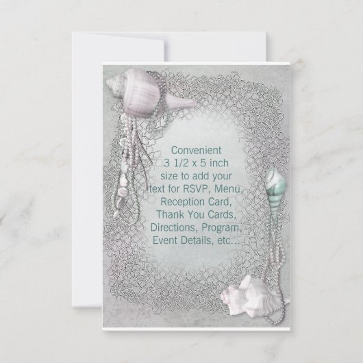 Strand Schelpen Strand Bruiloft RSVP Kaart (Voorkant)