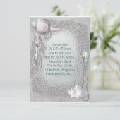Strand Schelpen Strand Bruiloft RSVP Kaart (Staand voorkant)