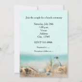 Strand Schelpen Trouwfeest Waterverf Uitnodiging (Achterkant)