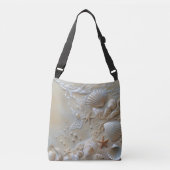 Strand schelpen Witte Parels Zeester Crossbody Tas (Voorkant)