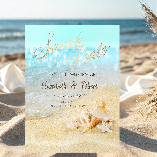 Strand Schelpen Zand Bewaar de datum Save The Date