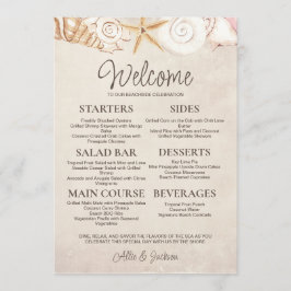 Strand Schelpen Zand Casual Trouwreceptie Menu